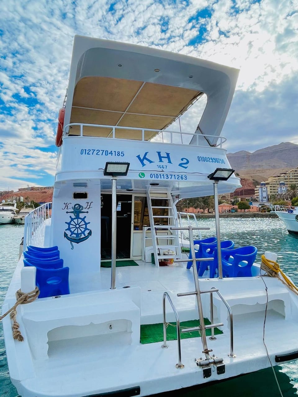 K H yacht Docked boat in Egypt