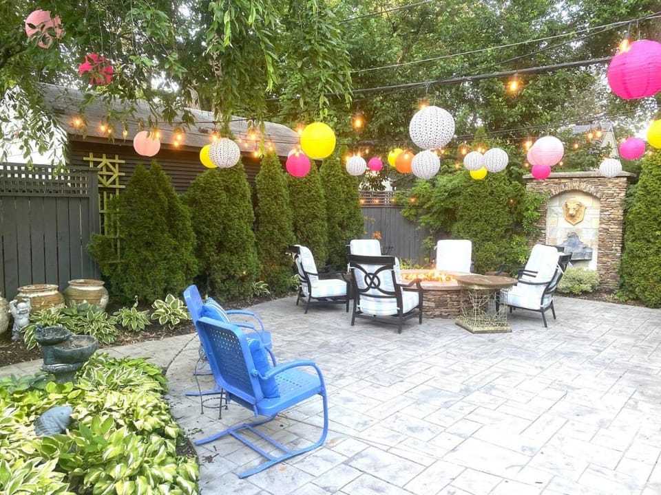 Patio, Garden, Garden, fireplace