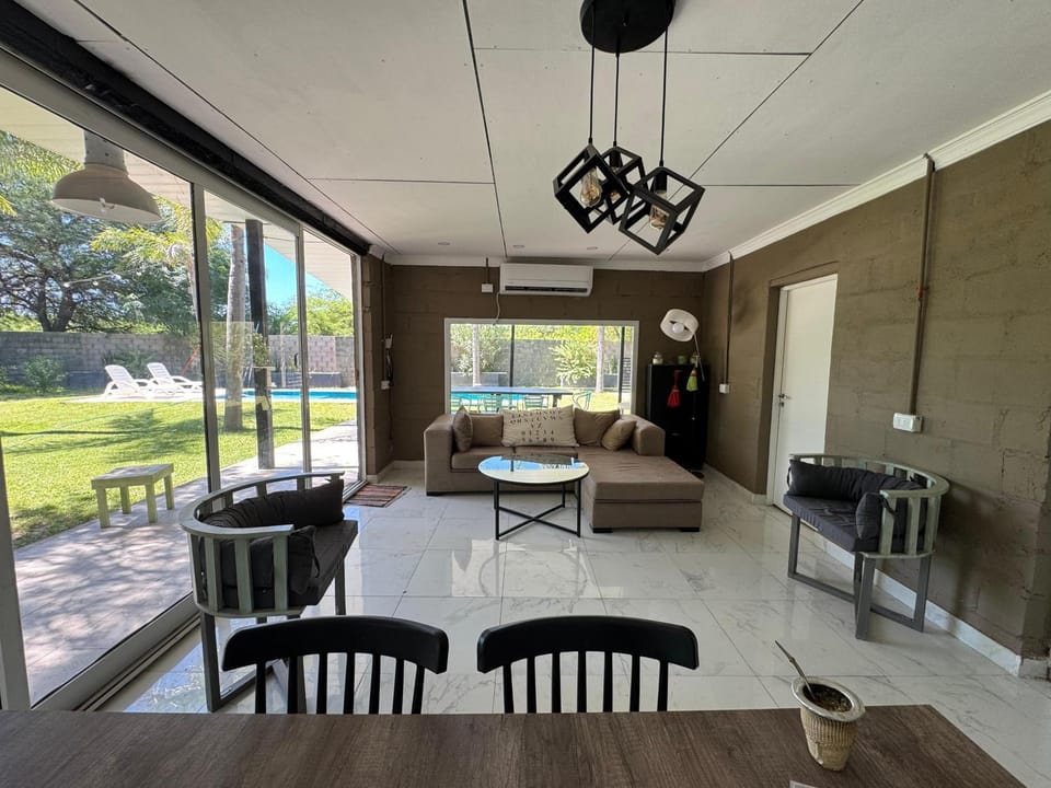 Living room, Dining area, Garden view