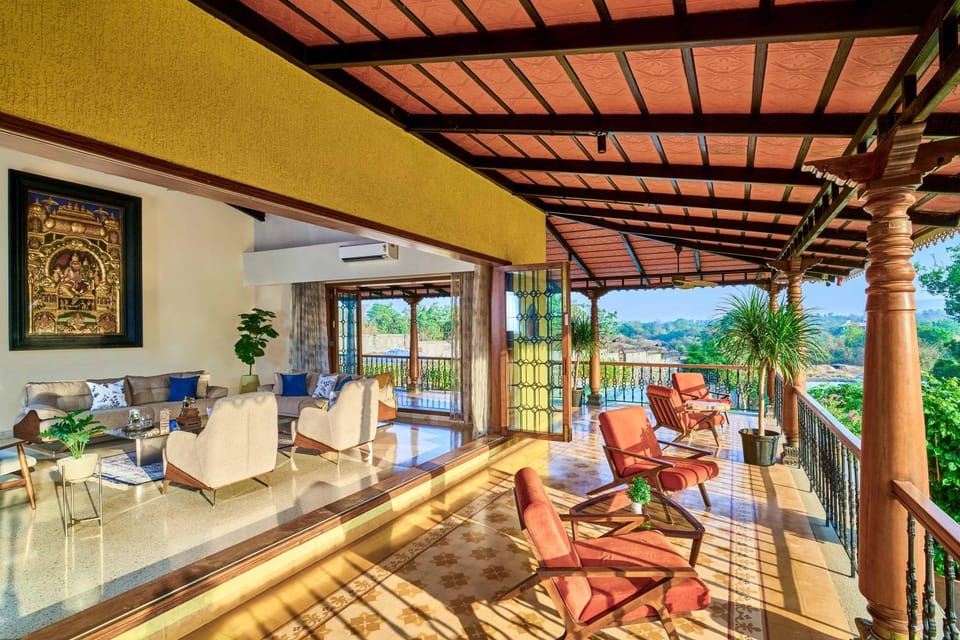 Patio, Day, Natural landscape, View (from property/room), Balcony/Terrace, Living room, Seating area, Dining area
