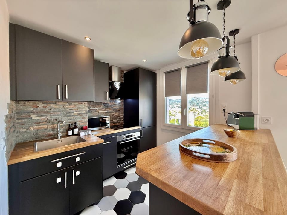 Kitchen or kitchenette, dishwasher, oven, stove