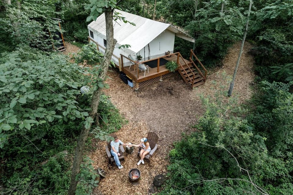Stunning Tented Cabin with Fire Pit in Des Moines, Iowa Cabin in Ankeny