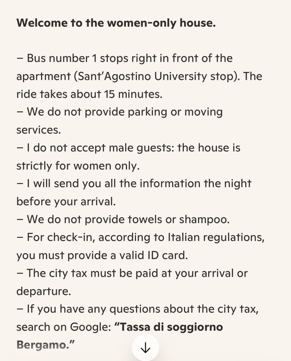 Just women solo donne non accetiamo gli uomi Apartment in Bergamo