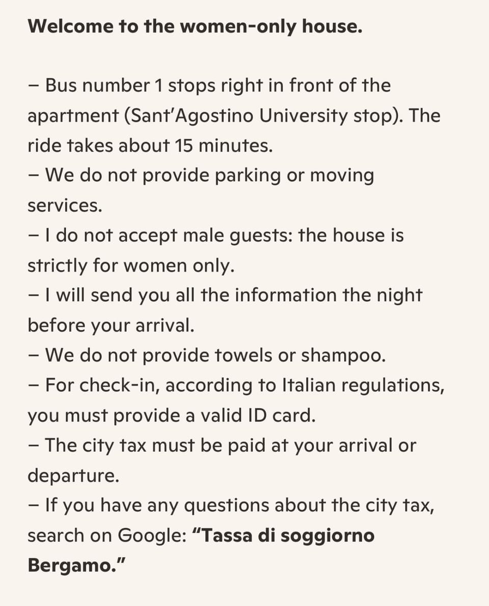 Just women solo donne non accetiamo gli uomi Apartment in Bergamo