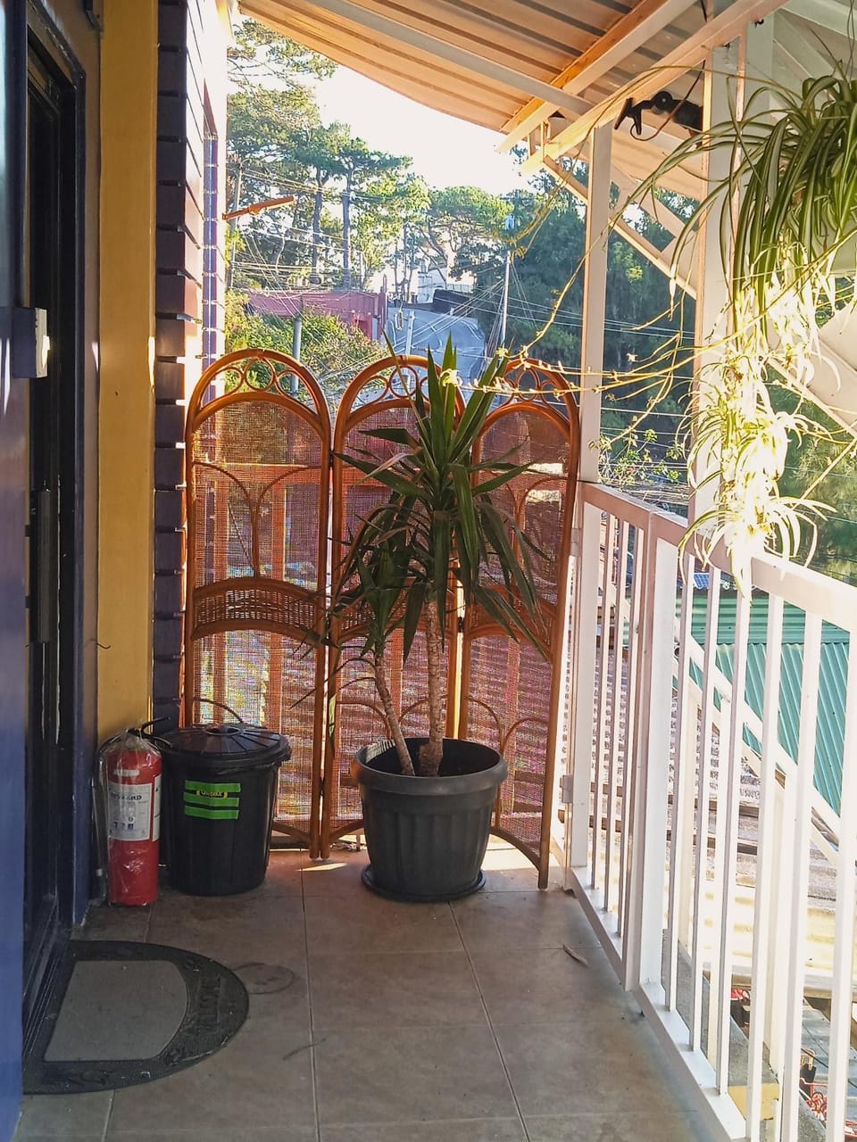 Patio, Facade/entrance, Day, View (from property/room), Balcony/Terrace, Decorative detail, Time of day, Sunrise