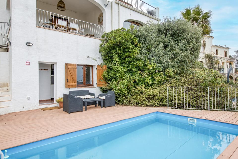 Property building, Living room, Swimming pool