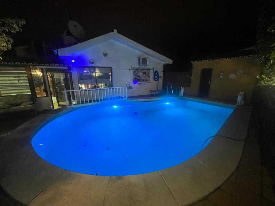 Night, Pool view, Swimming pool