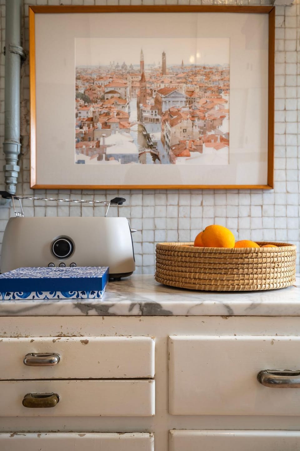 Kitchen or kitchenette, toaster