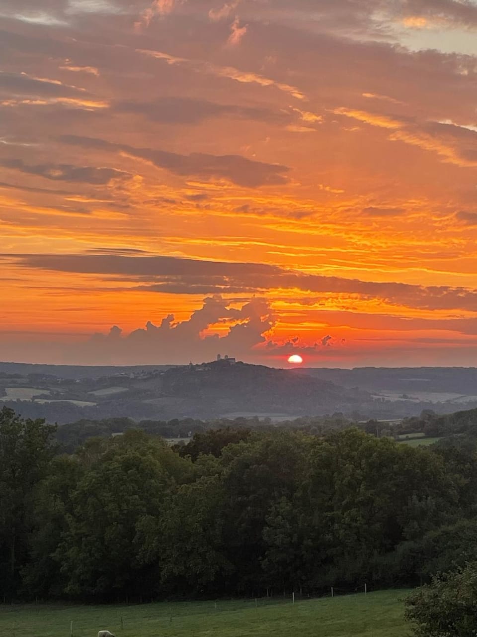 Nearby landmark, Natural landscape, Mountain view, Sunset