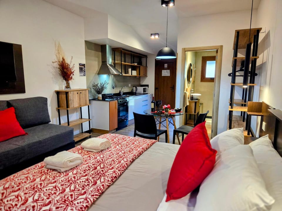 Bed, Kitchen or kitchenette, Living room, Photo of the whole room, Seating area, Dining area, Bedroom