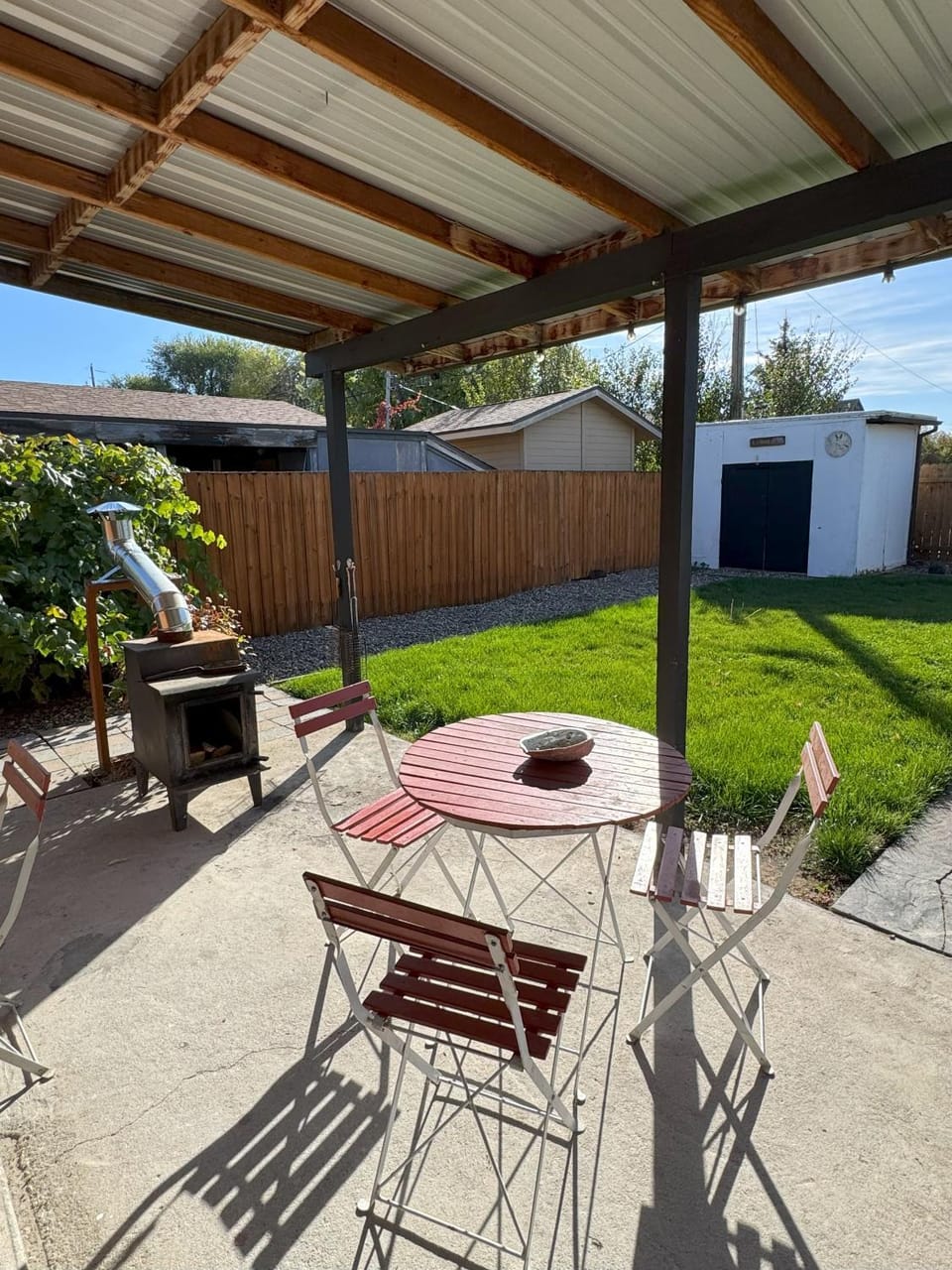 Patio, Garden, fireplace