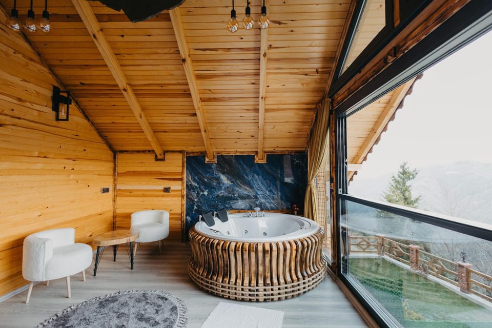 Natural landscape, Hot Tub, Balcony/Terrace, Living room, Seating area