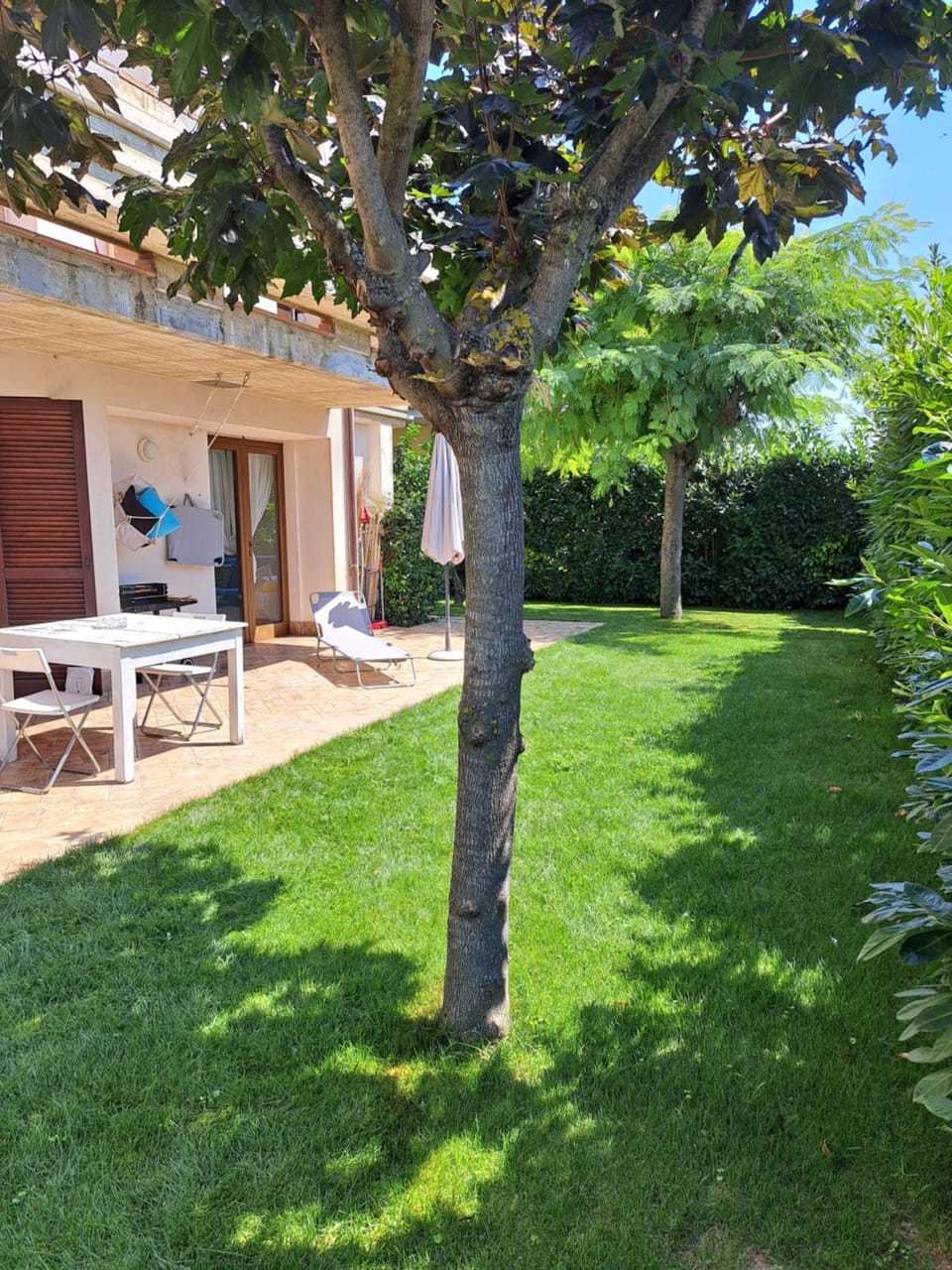 Property building, Spring, Day, Natural landscape, Garden, Garden view, sunbed