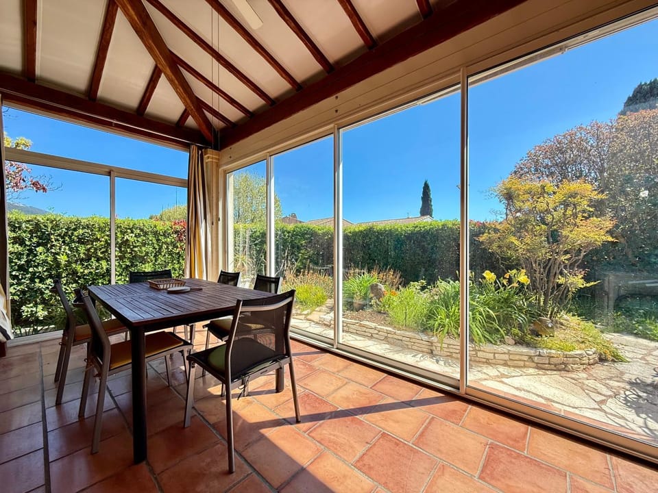 Patio, Spring, Day, Garden, View (from property/room), Balcony/Terrace, Dining area, Garden view