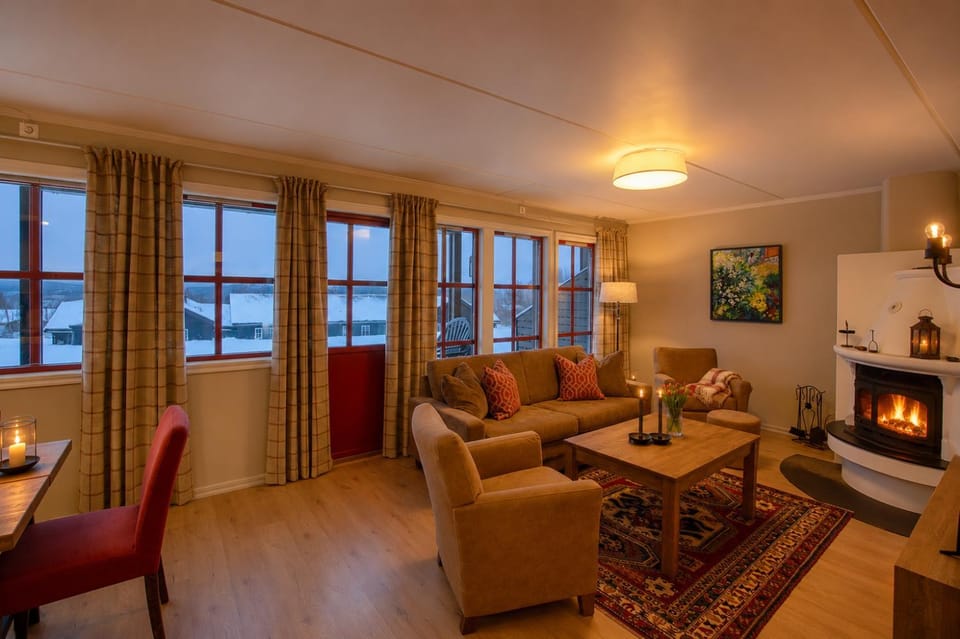 Living room, fireplace