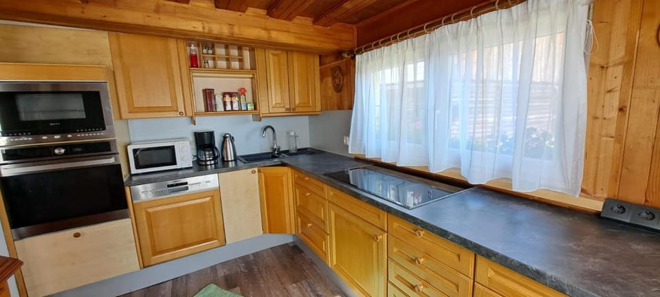 Kitchen or kitchenette, oven