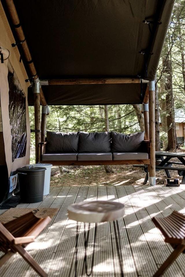 Outstanding Safari Tent with Fire Pit and Nice Sights in North Woodstock, New Hampshire Luxury tent in Woodstock