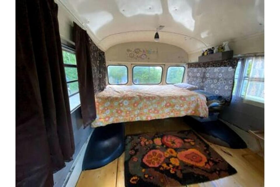 Vintage Short Bus Vacation Rental Nestled in the Forest near North Conway, New Hampshire House in New Hampshire
