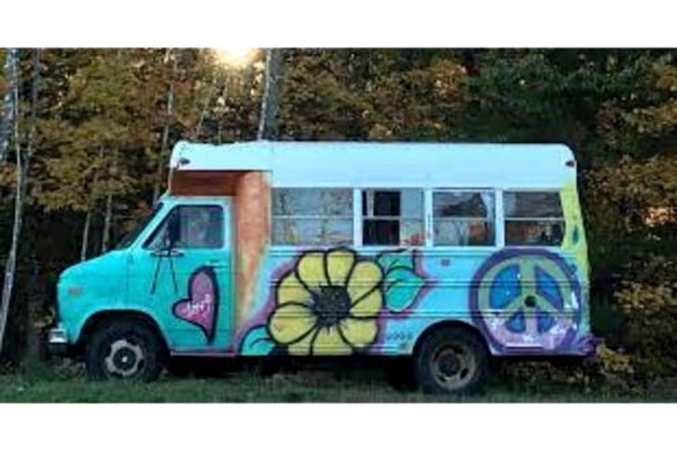 Vintage Short Bus Vacation Rental Nestled in the Forest near North Conway, New Hampshire House in New Hampshire