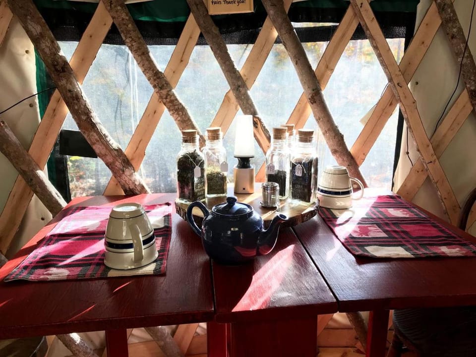 Cozy Yurt in the Peaceful Woods in Chatham, NH Luxury tent in New Hampshire