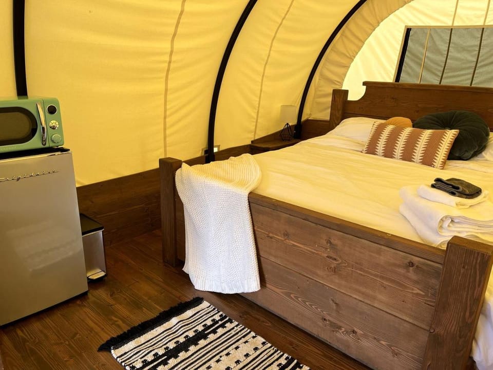 Go Glamping in North Carolina at this Wonderful Riverside Covered Wagon in Lillington House in North Carolina