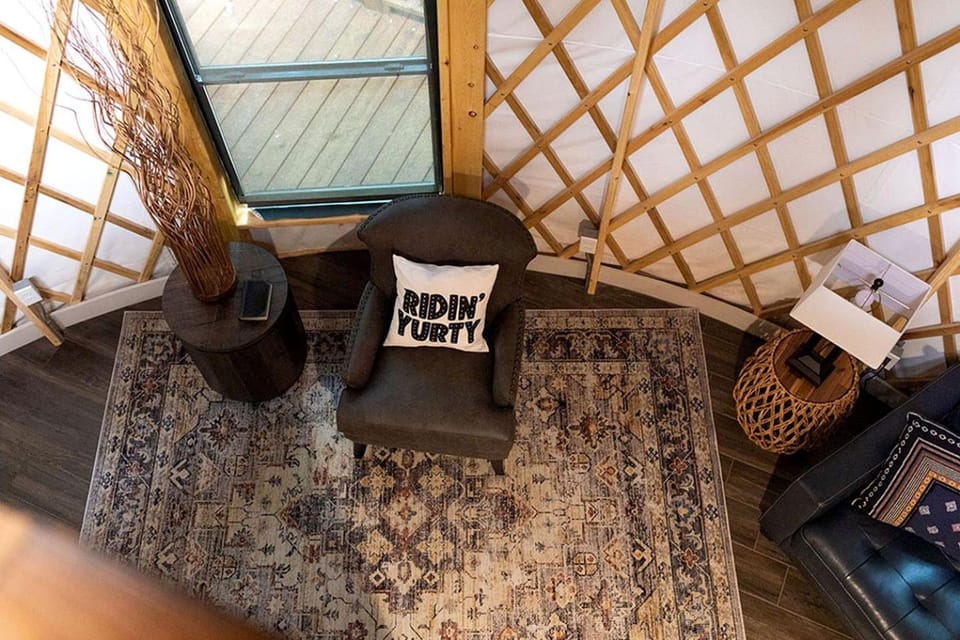 Glamping Trips near Lake Livingston, for Wonderful Escapes to Nature in Texas in this Yurt Luxury tent in Lake Livingston