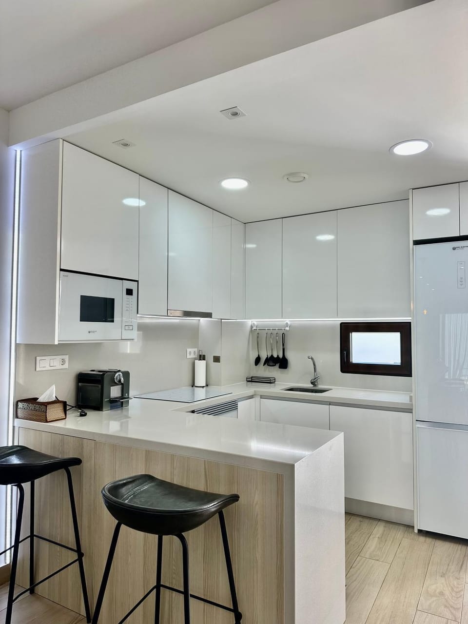 Kitchen or kitchenette, oven, stove, toaster