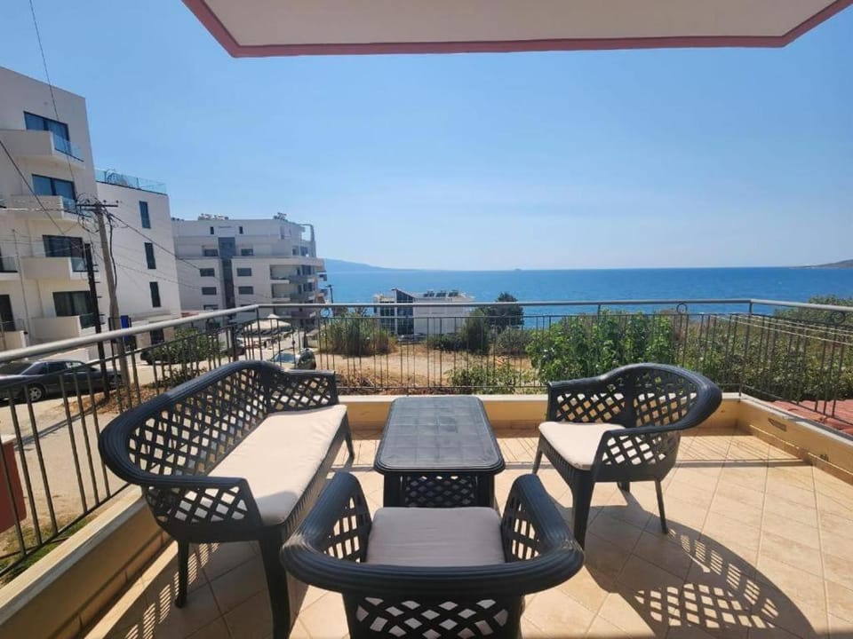 View (from property/room), Balcony/Terrace, Seating area, Sea view