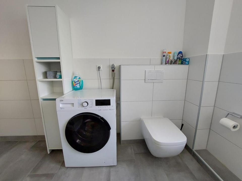 Toilet, Bathroom, washing machine, dryer