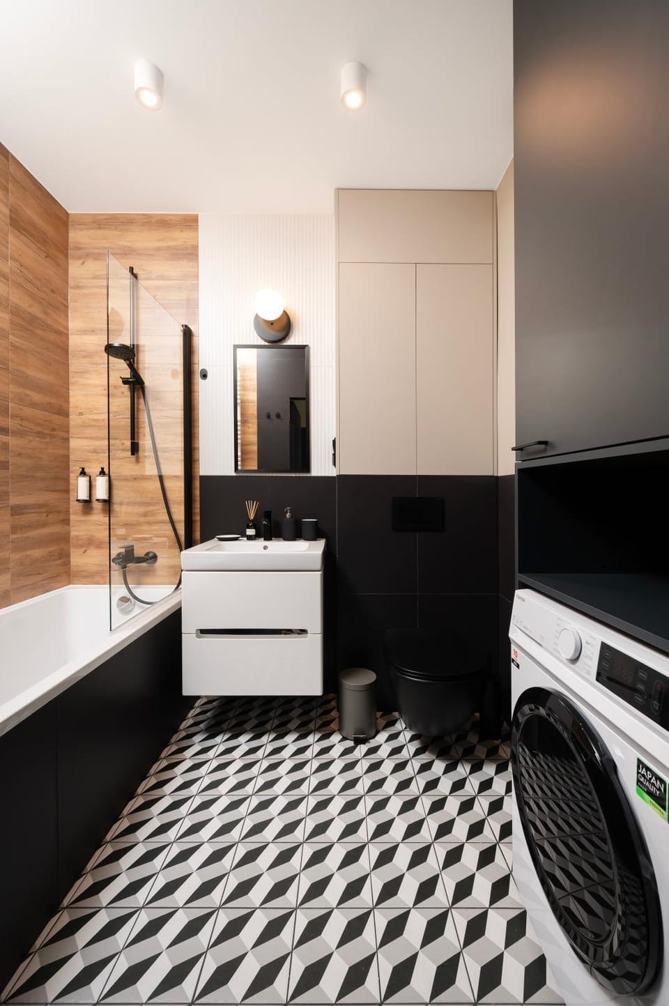 Bathroom, Bath, washing machine