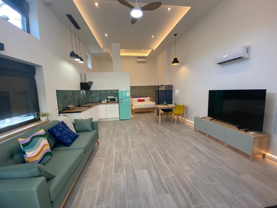 TV and multimedia, Kitchen or kitchenette, Living room, Seating area, air conditioner