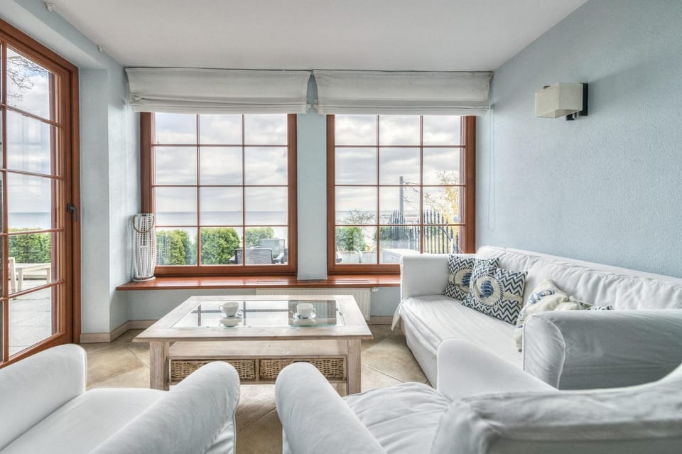 Living room, Seating area, Beach, Sea view