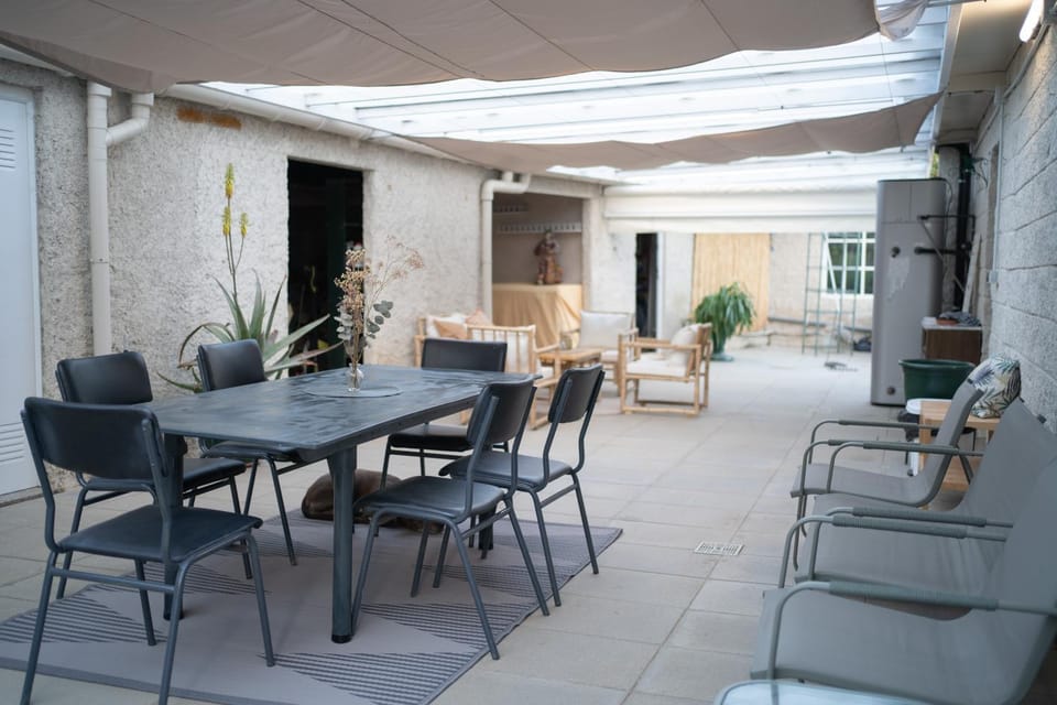 Patio, Living room, Dining area