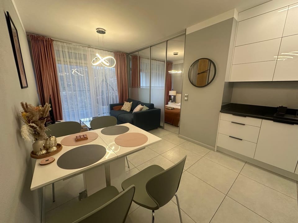 Kitchen or kitchenette, Living room, Dining area