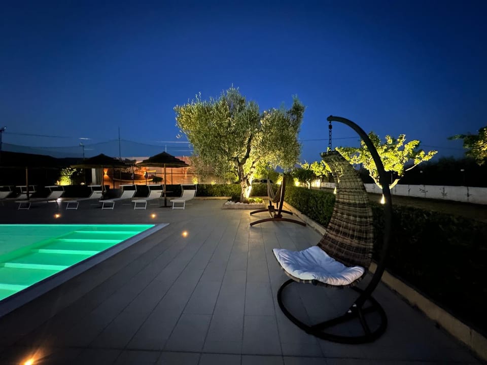 Night, Garden, Garden view, Pool view, Swimming pool