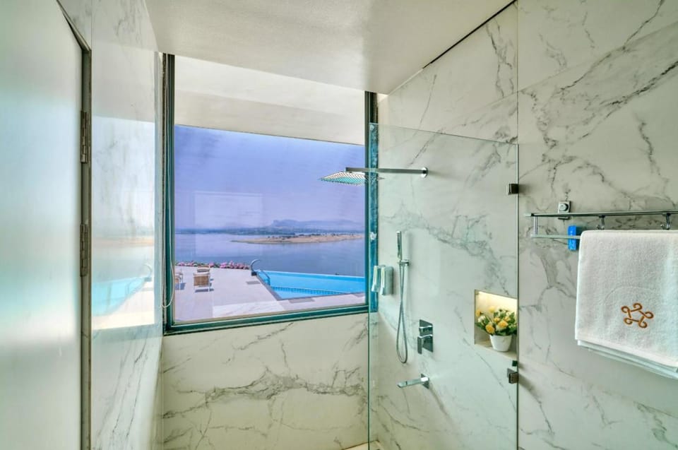 Shower, Bathroom, Pool view, Swimming pool