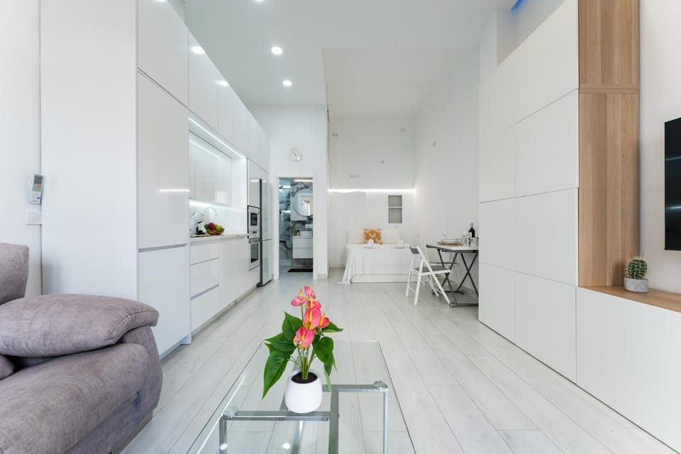 Bed, TV and multimedia, Kitchen or kitchenette, Living room, Dining area, Bedroom, oven, kitchen