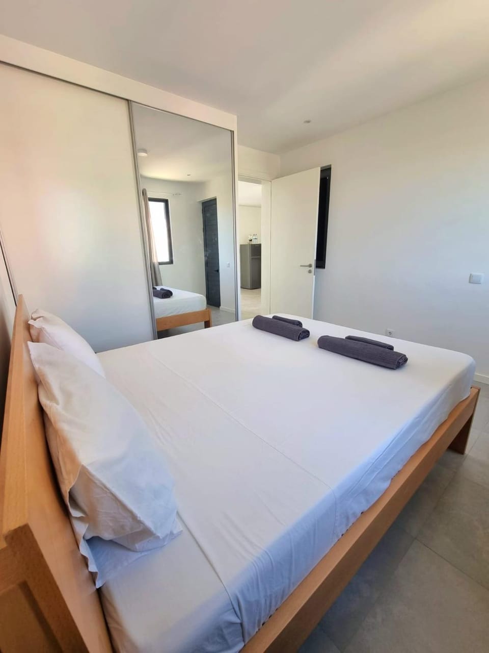 Bed, Photo of the whole room, Bedroom, towels, wardrobe