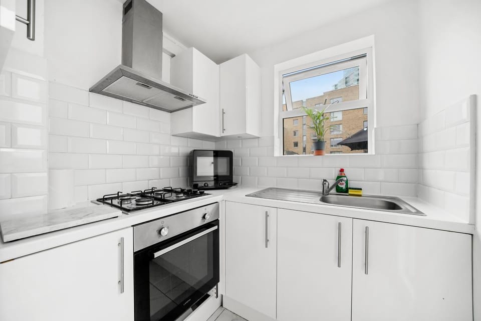 Kitchen or kitchenette, oven, stove, toaster