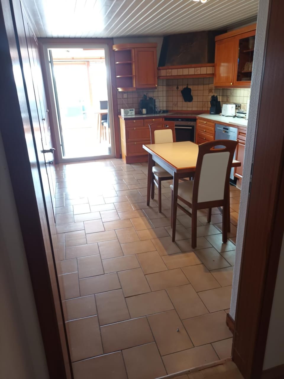 Kitchen or kitchenette, stove, kitchen