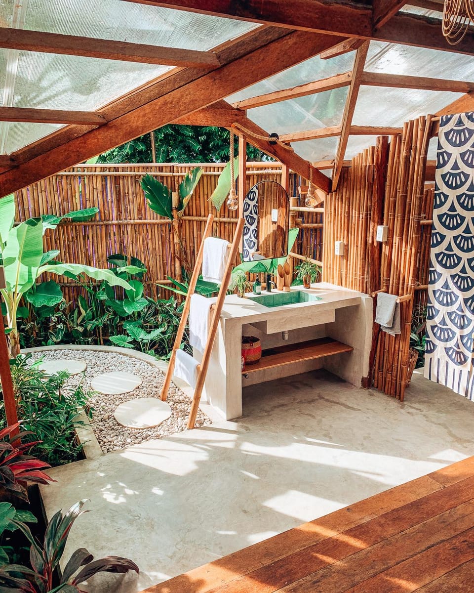 Patio, Bathroom, Garden view