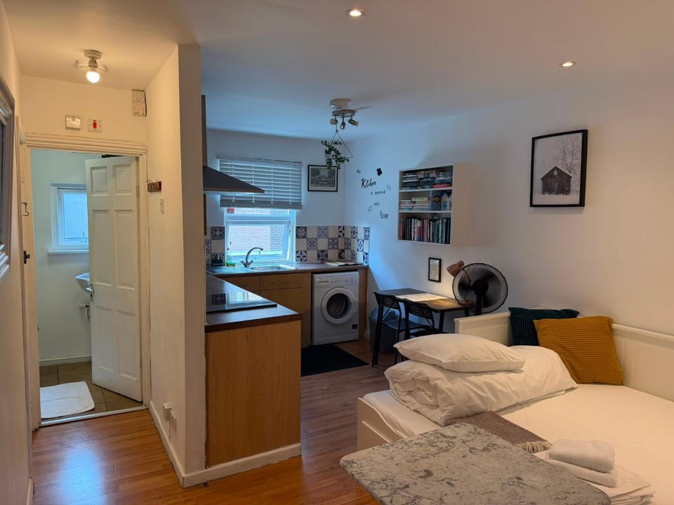 Living room, kitchen