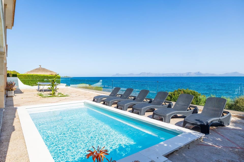 Property building, Living room, Swimming pool