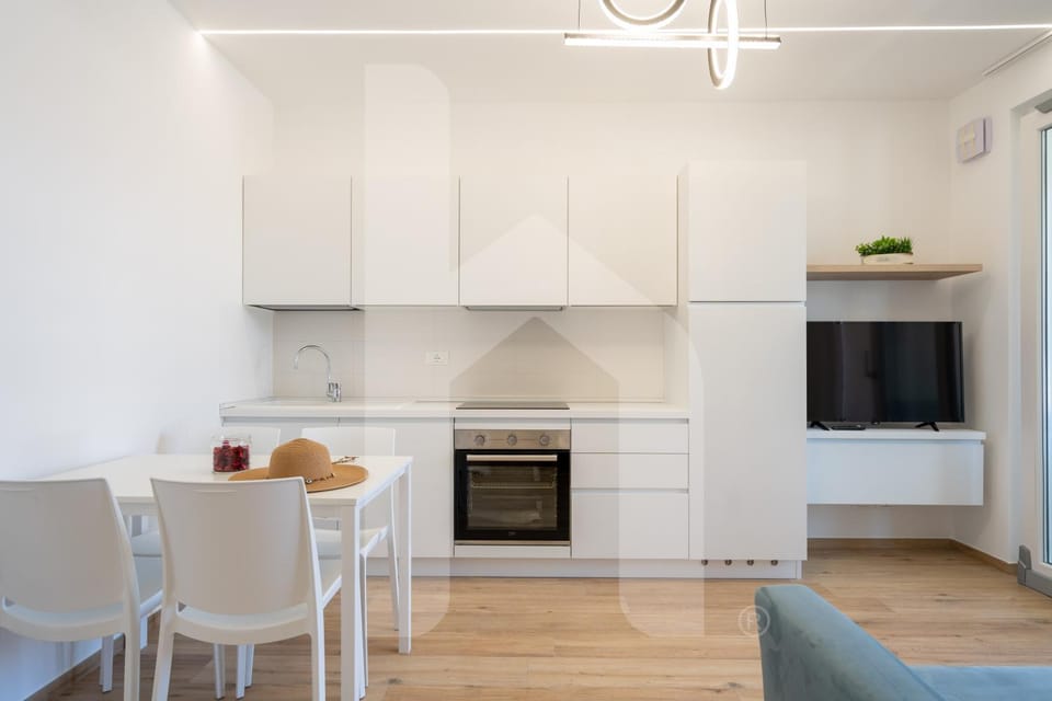 Kitchen or kitchenette, Living room, Dining area, stove