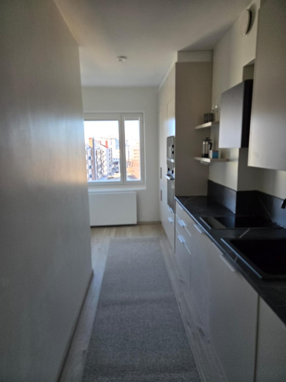 Kitchen or kitchenette, oven, stove
