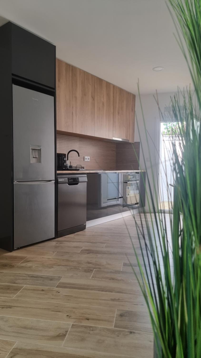 Kitchen or kitchenette, oven, stove