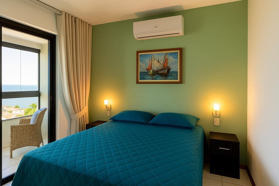 Bed, Photo of the whole room, Bedroom, air conditioner