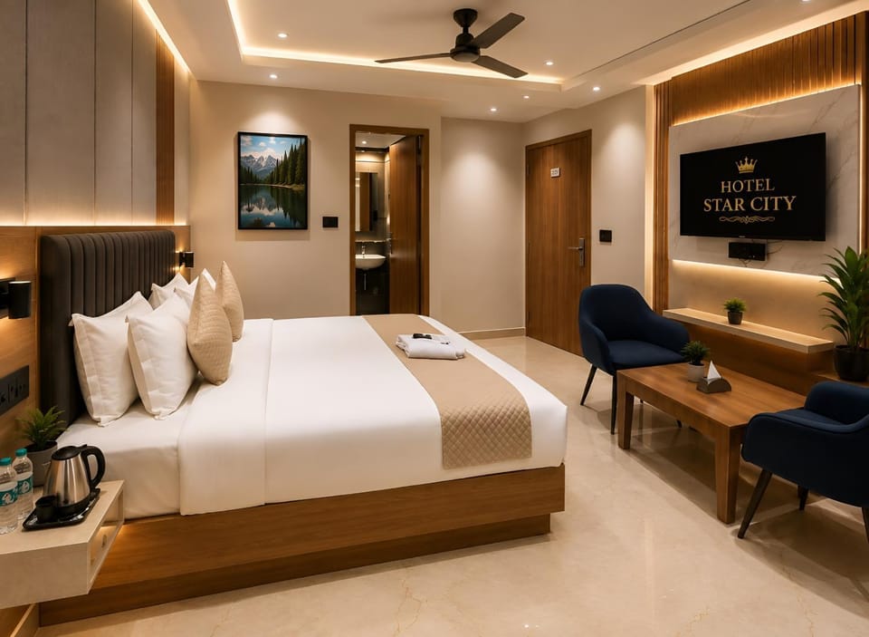 Bed, TV and multimedia, Photo of the whole room, Seating area, Bedroom