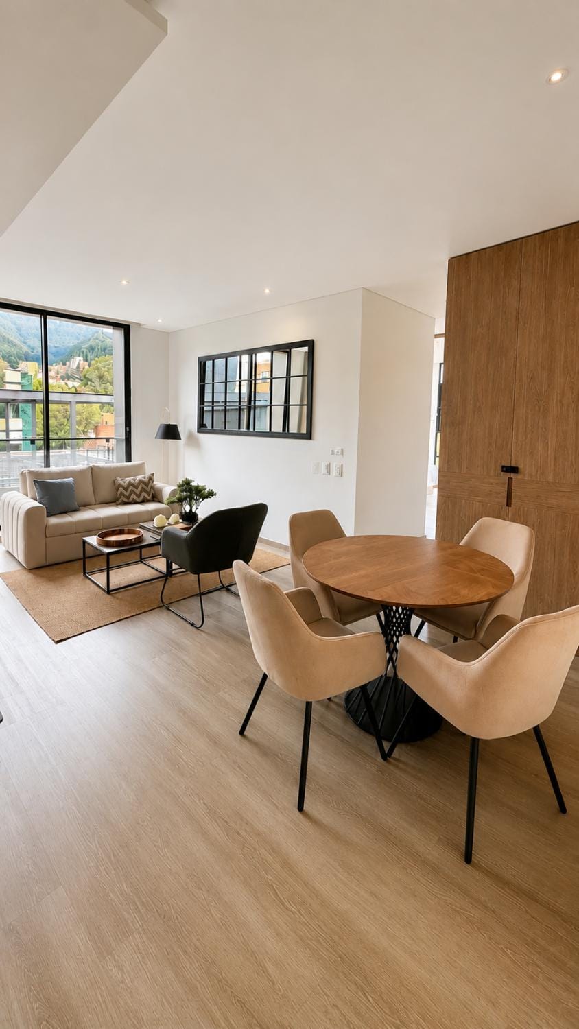 Living room, Seating area, Dining area