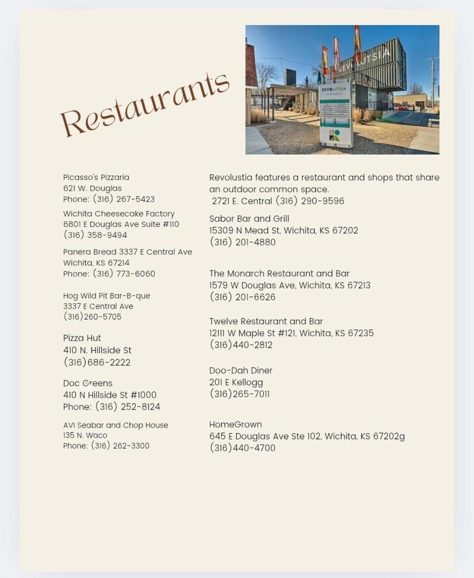 Restaurant/places to eat